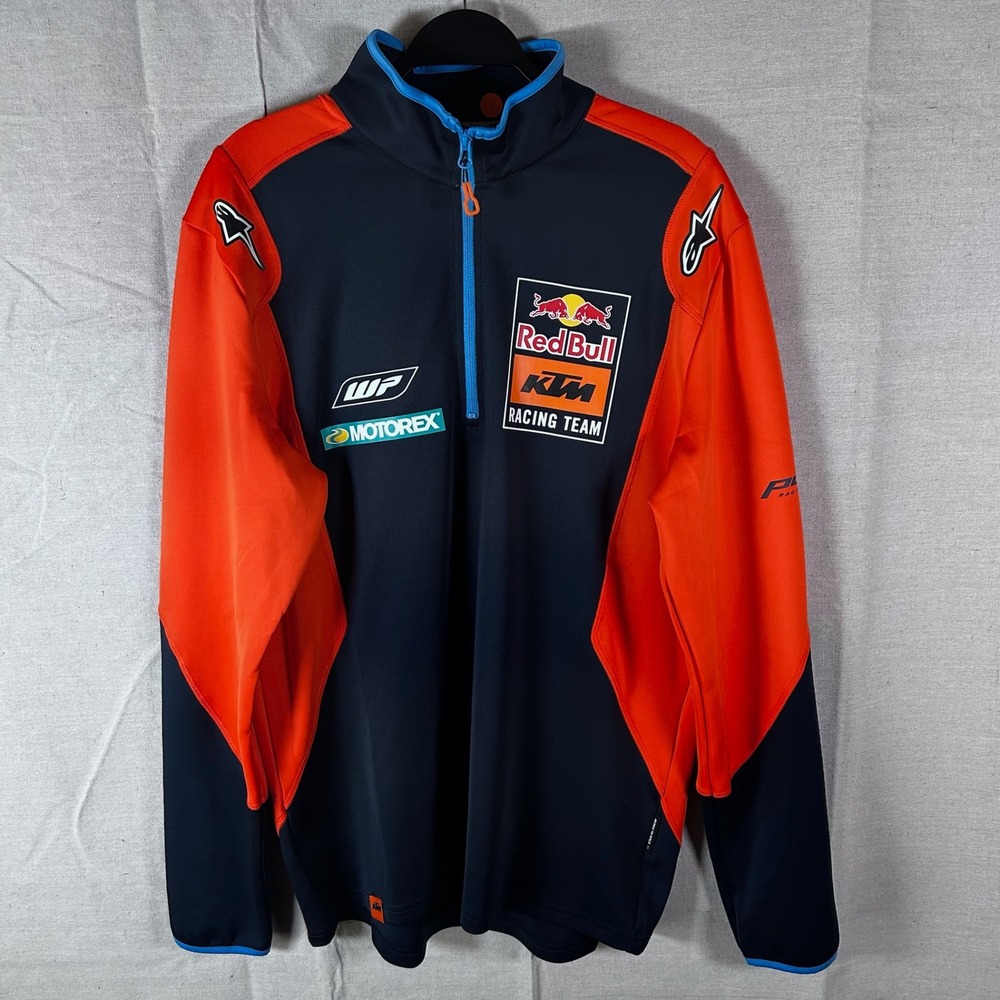 KTM Red Bull Racing Team Alpinestars Quarter Zip Pullover Jersey Mens XL Navy